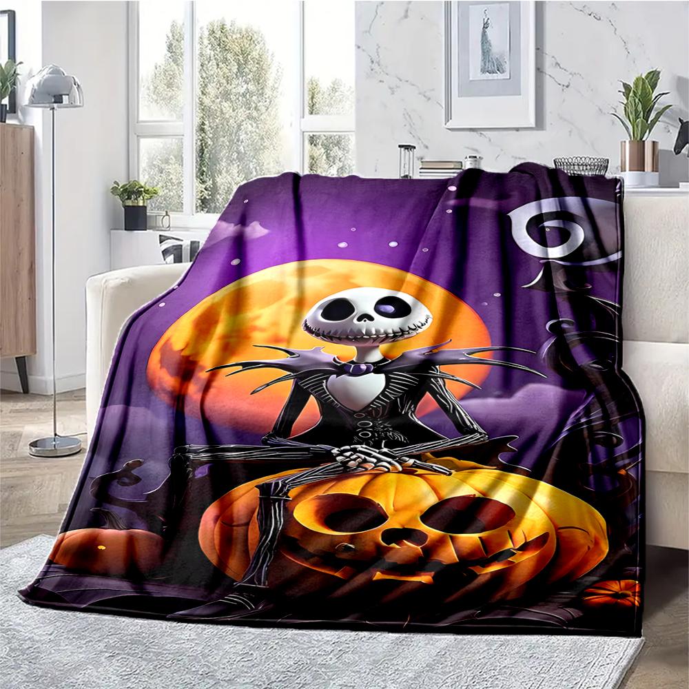 The Nightmare Before Christmas Theme Printed Blanket - Perfect for Couch, Bed, Travel & Outdoor Use | Machine Washable, Cozy & Durable.