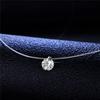 Andara Diamante Moissanite 1ct Argento Sterling S925 Filo da Pesca Trasparente Invisibile Collana a Catena Clavicolare Gioielli da Donna