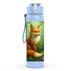 1pz Busto di Volpe Rossa Selvatica 750ml Plastica Colorata Borraccia Sportiva Tappo Flip-Top Anti-Goccia Per Sport Ufficio Uso Domestico