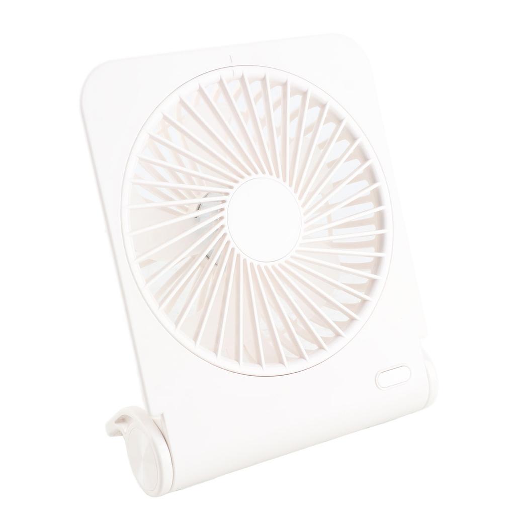 Desk Fan 3 Speeds Low Noise Portable Rechargeable Mini Fan for Car Home Camping White