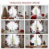 Christmas Ball Holiday Printed Curtains, 2 Pieces 2D Flat Printed Red Luxury Xmas Print Curtains with Snowflakes  for Holiday Party Decor