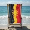 1pc Aboriginal Art Sun Print Beach Towel Polyester Quick Dry Lightweight Soft Towel for Swimming Surfing Camping Travel