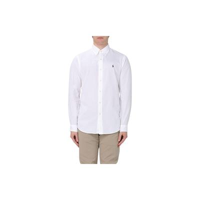 Polo Chemise à Manches Longues Boutonnée Couleur Unie Homme chemises Blanc 710938519-001