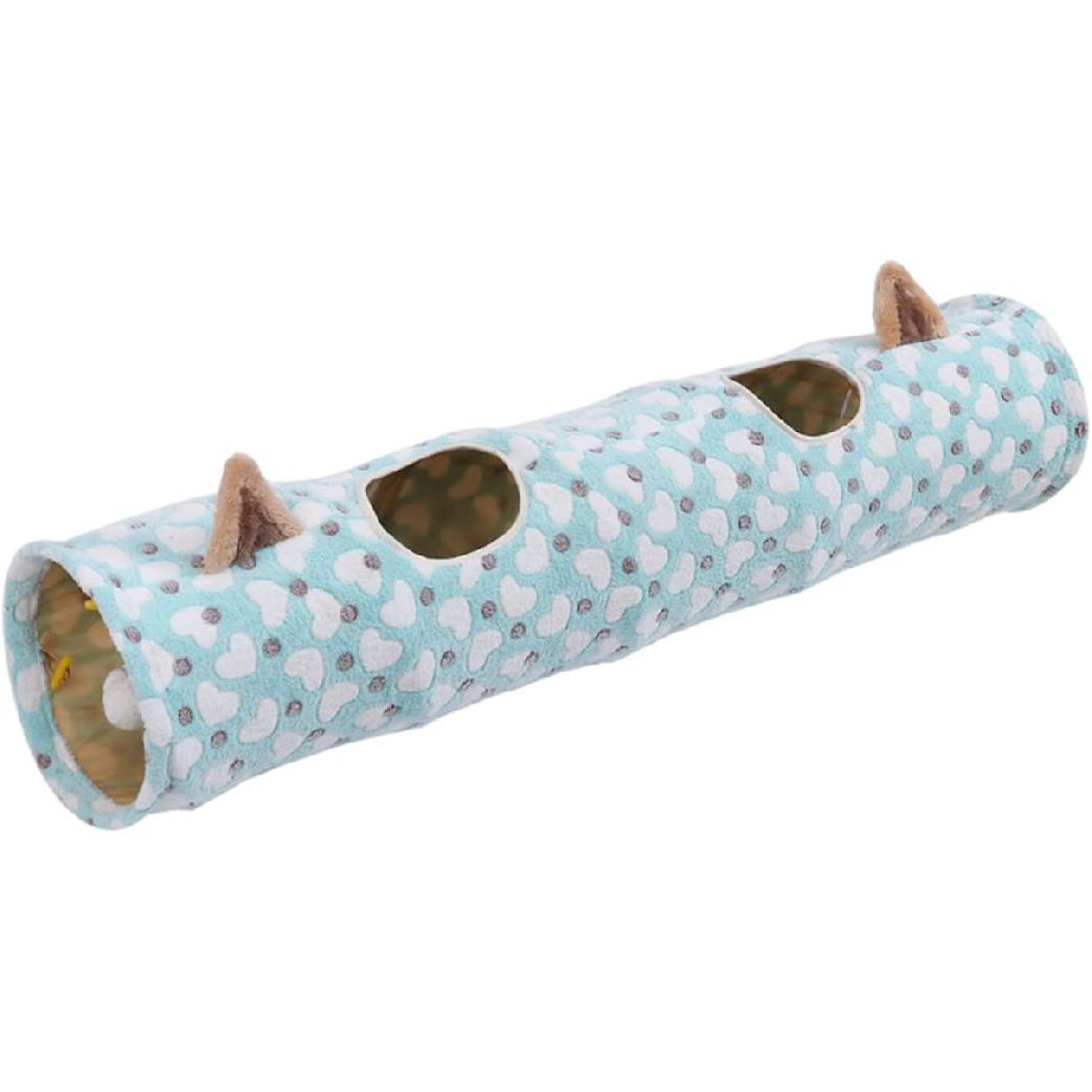 Cat Tunnels for Indoor Cat, Pet Cat Tunnel Tube Cat Toys Collapsible, Cat Play Tent Interactive Toy Cat House Bed with Balls for Cat Kitten- Heart