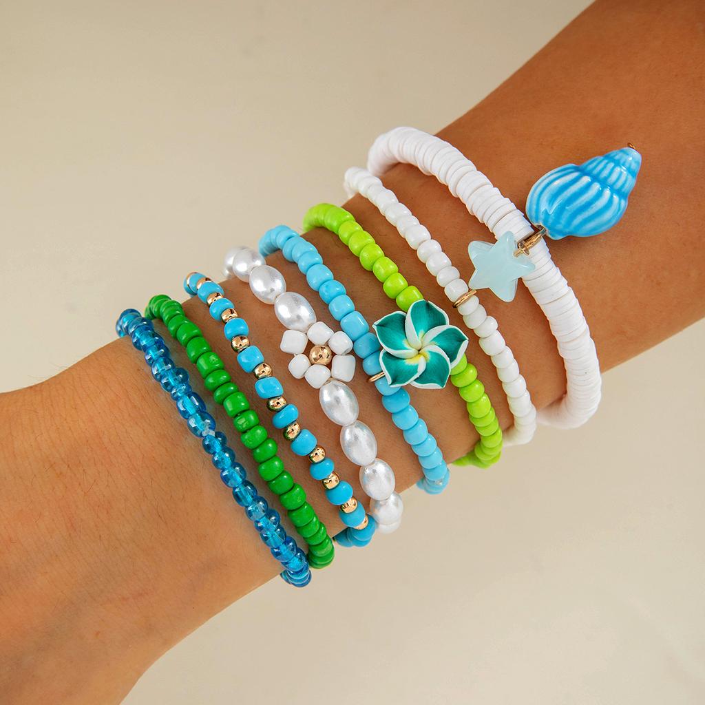 Jewelry Bohemian ethnic style beaded bracelet, design stacked elastic crystal bracelet wholesale