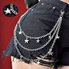 1pc Hip Hop Punk Style Five-Pointed Star Pendant Multi-Layer Metal Chain Belt Pants Accessory for Men And Women, 20.47In - Party Wear Decorative Waist