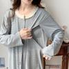 Maternity & Nursing Pajamas Set with Breast Pads for Spring & Autumn – Plus Size