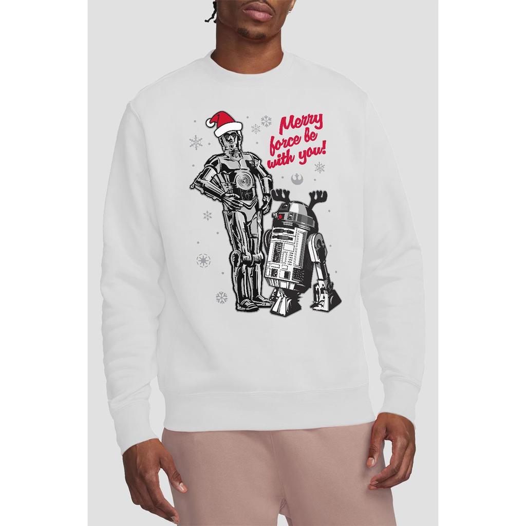 STAR WARS Unisex Adult Merry Christmas Droids Sweatshirt