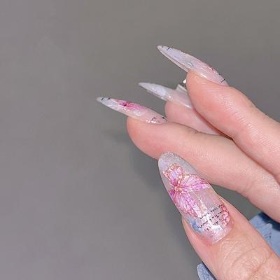 Adesivo per Unghie Farfalla Realistica Gradiente Dolce Styling Unghie Tridimensionale Adesivo Rilievo Decalcomania Unghie Salone Arte Unghie