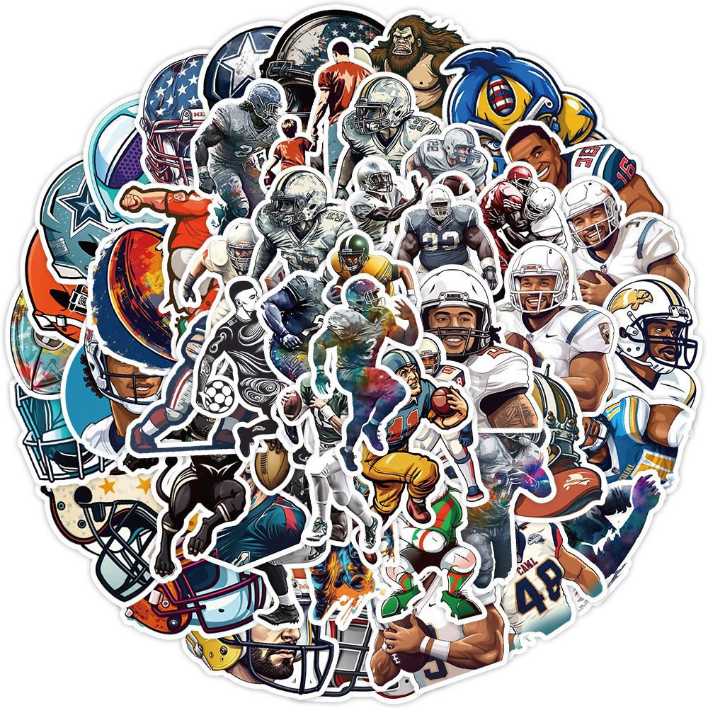 50 Football Graffiti Stickers: Creative Waterproof Sports Ball Decals for Water Bottles, Luggage, and Phones