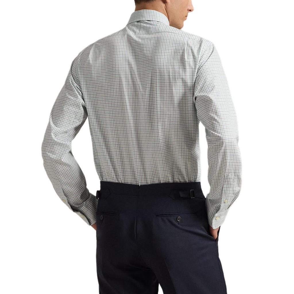 Polo Ralph Lauren Check Stretch Cotton Twill Small Pony Embroidered Medium Width Collar Long Sleeve Button Down Shirt Classic Edition 710966474-019