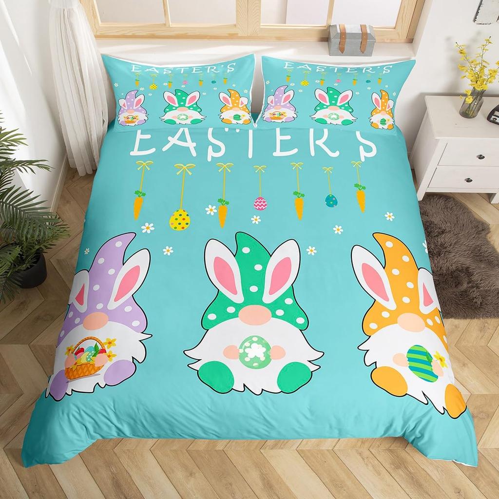 Rabbit Duvet Covers For Children Boys Girls Kawaii Animal Comforter Covers With 2 Pillowcases 3 Pcs Bedding Sets Queen King Size
