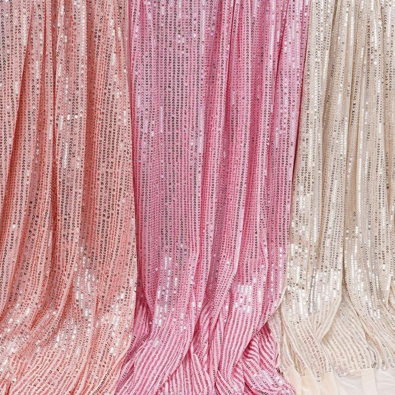 Wide 130cm Mesh Micro Stretch Small Sequins Clothing Fabric for DIY Sewing Clothing Dress Wedding Dresses Party Tablecloth Cloth