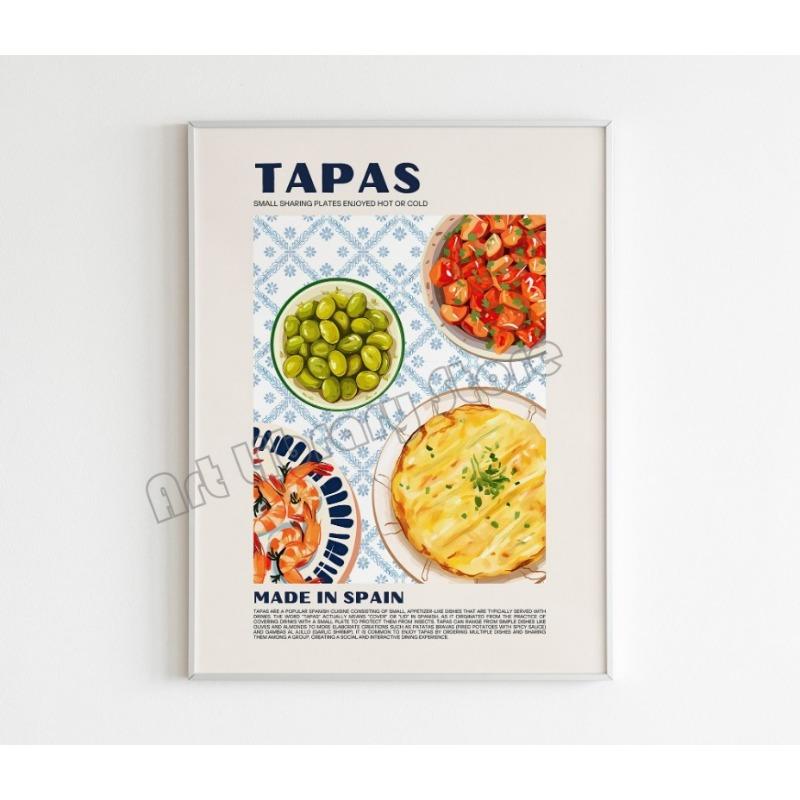 Retro Italian Japanese Thai Food Pizza Sushi Paella Poster Canvas Painting Wall Pictures Home Kitchen Decor Housewarming Gift