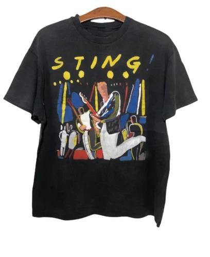 Vintage Sting The Police T-shirt Black Short Sleeve 4XL