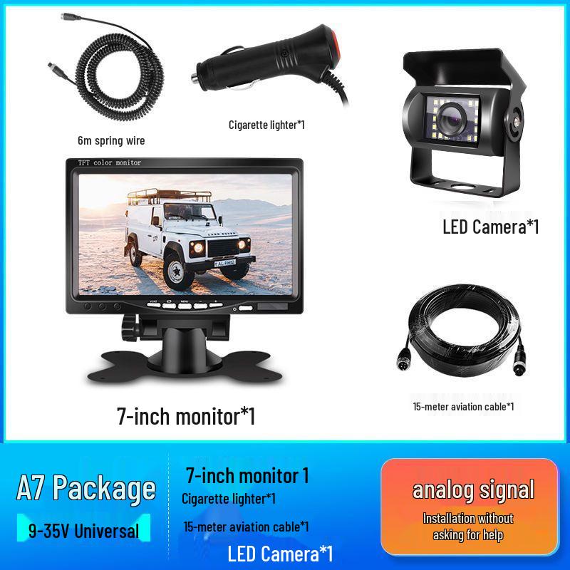 Truck Reversing HD Night Vision Monitor with Dual/Quad Camera Recording System