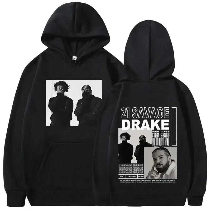 Rapper Drake Music Album Cover Graphic Hoodies Men's Fashion Hip Hop Vintage Sweatshirts Y2k