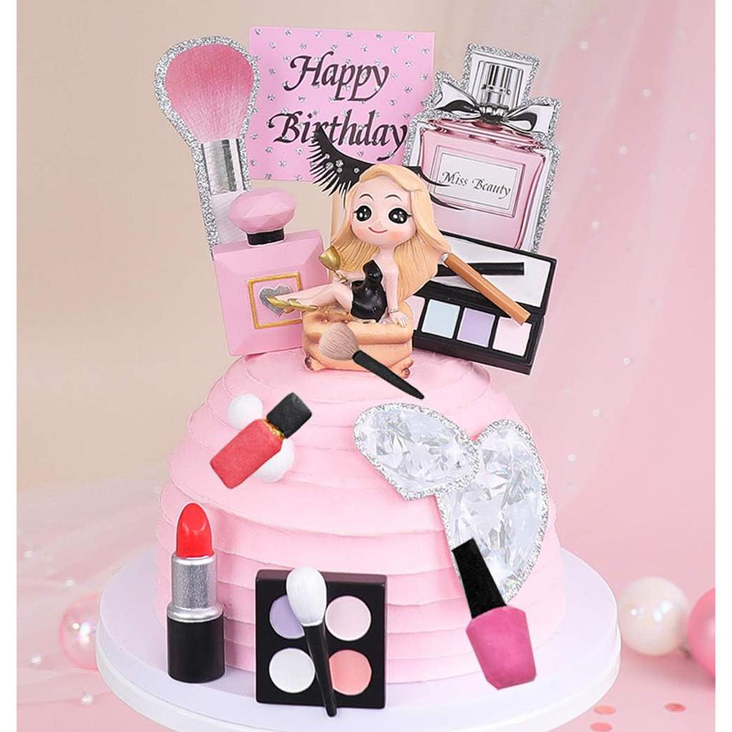 4pcs Makeup Silicone Molds Lipstick Perfume Makeup Tool Fondant Chocolate Candy Molds Cake Molds for Sugarcraft, Soap, Resin