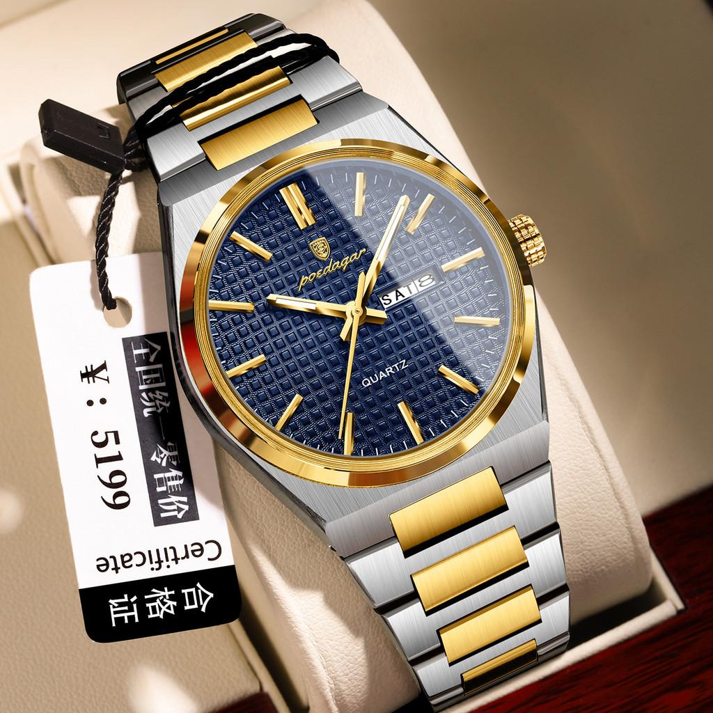 Zwitsers Ultra Dun Herenhorloge Waterdicht Kwarts Met Kalender En Lichtgevende Wijzers Voor Casual Draag