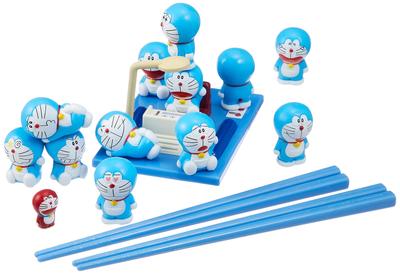 Jogo de equilíbrio de pinça e pinça Doraemon azul completo