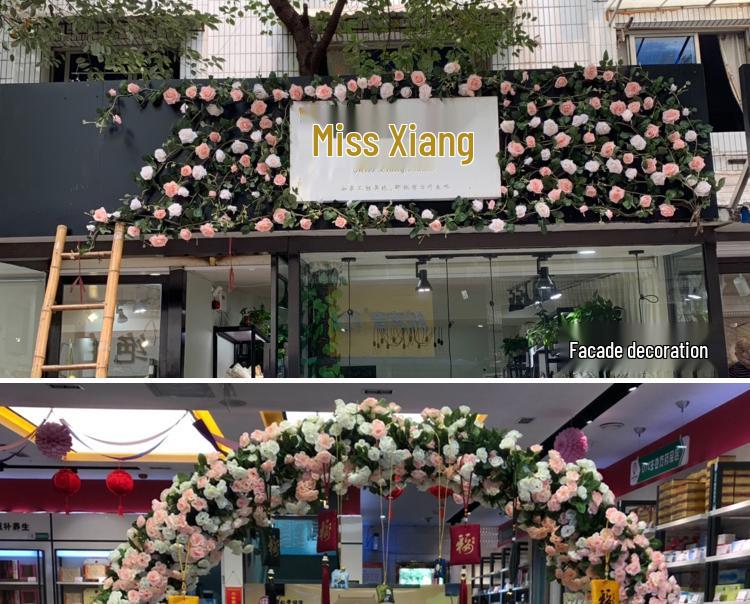 Artificial Rose Vine Hanging Basket and Arch Decoration