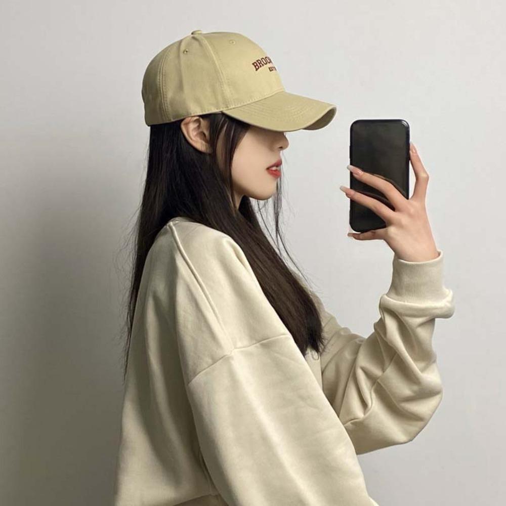 Breathable Embroidered Letter Peaked Cap Anti-UV Women Sunshade Hat Men Baseball Hat Versatile