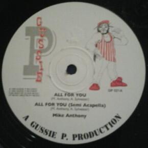 12inch Record MIKE ANTHONY - All For You GP021 Gussie P Record 1993 UK Reggae, Ska & Dub Used