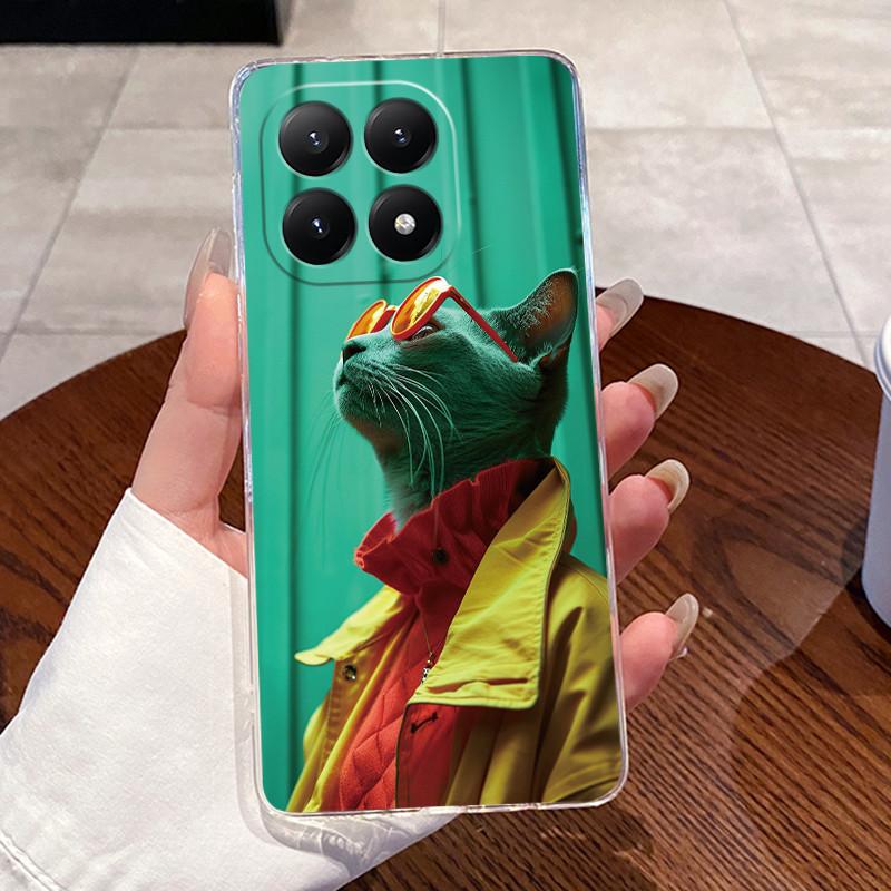 For Xiaomi 15T Case Aesthetic Fashion Cute Cat Astronaut Soft Silicone TPU Back Cover For Xiaomi 15T Pro Transparent Phone Case