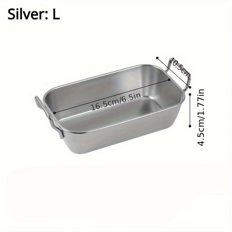 Quadratische Platte aus Edelstahl mit Deckel, rechteckige Pfanne zur Lebensmittelaufbewahrung, kommerzielles Geschirrtablett, großer erfrischender Lunchbox-Behälter