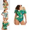 One Woman Piece Swimsuit Ruffles Floral Printed Monikini Padded Bathing Suit