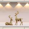 1 Pair of Reindeer Figurines Animal Sculptures Decorative Craft Nordic Ornaments Elk Statues for