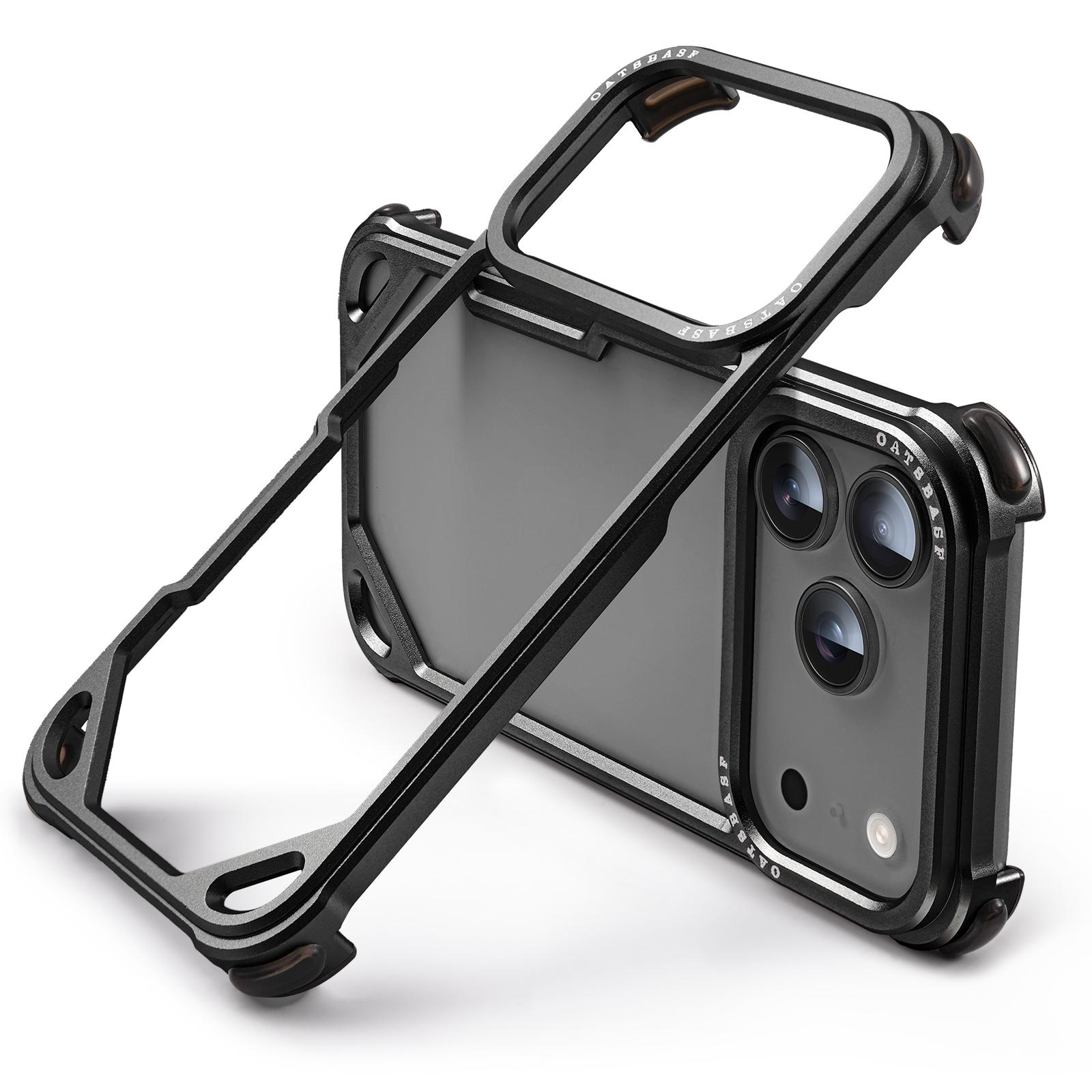 

Oatsbasf Metal Phone Case for iPhone 17 Pro/Pro Max/17 Air Case Minimalist Wireless Charging Ultra-thin Bumper Protecitve Case iPhone Air чёрный