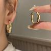 Simple Irregular Oval Hoop Earrings for Women Metal Style Bend Geometric Personality Ear Buckle Accessories Punk  Jewelry