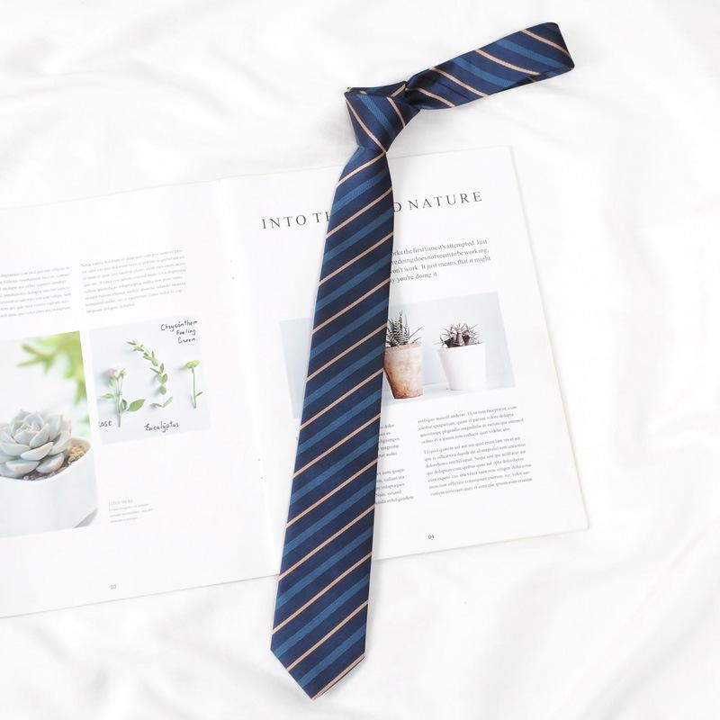 Lemon Sea Salt Plaid School Uniform Tie - Handmade Japanese Academy Style for Men & Women