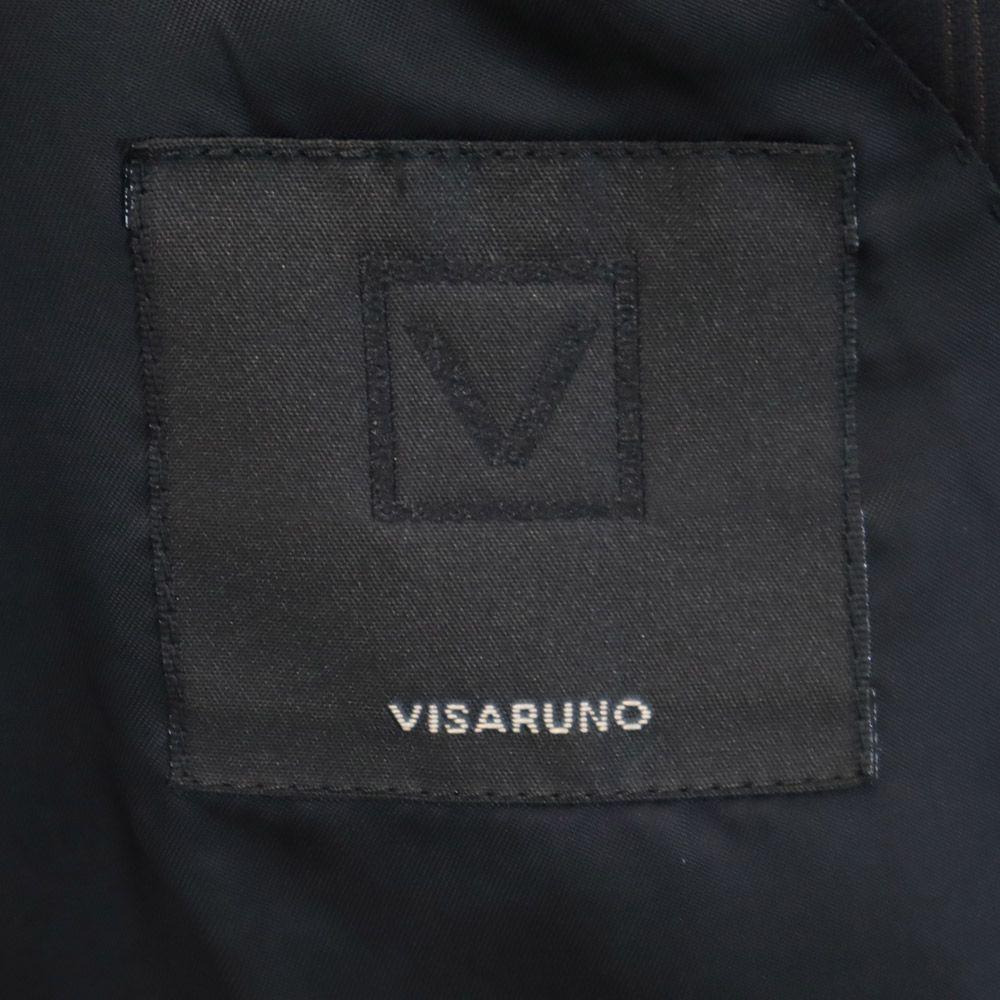 VISARUNO Wool Striped Pattern Suit Setup 4-M Black Men's Used