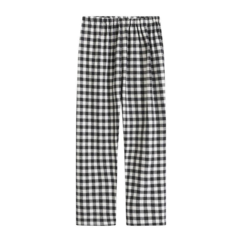 Karierte Pyjamahose, mittelschwerer Jersey-Stoff, normale Passform mit Taschen, Indoor-Lounge-Pyjamahose - Lounge-Hose