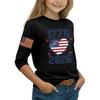 Kid's Round Neck Independence Day Print Lightweight Spring/Summer Top