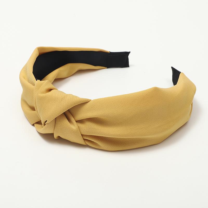 Fascia in twill tinta unita con temperamento semplice, nodo a bordo largo, fermaglio a pressione da donna, fascia traspirante