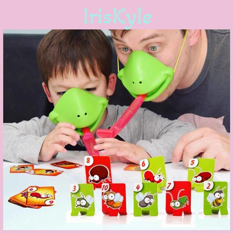 Versatile Green Frog Tongue Game With Lizard Mask For Exciting Family Bonding