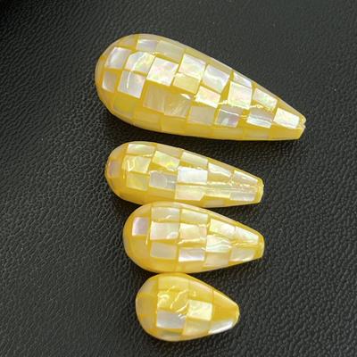 1 Stück, Atemberaubende Gelbe Mosaik-Imitation Korallenperlen mit Loch - DIY Schmuckperlen Leicht aufzufädeln für Armband/Halskette Sommer Bastelbedarf Geschenk