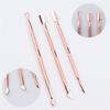 New Dual-ended Stainless Steel UV Gel Clean Stick Cuticle Pusher Nail Polish Remover Triangle Rod
