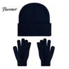 Outdoor Cycling Cold Weather Set Unisex Knitted Hat Gloves Set, Cozy Winter Beanies Gloves, Stretchy Windproof Headwear And Hand Warmers Warm Knit for
