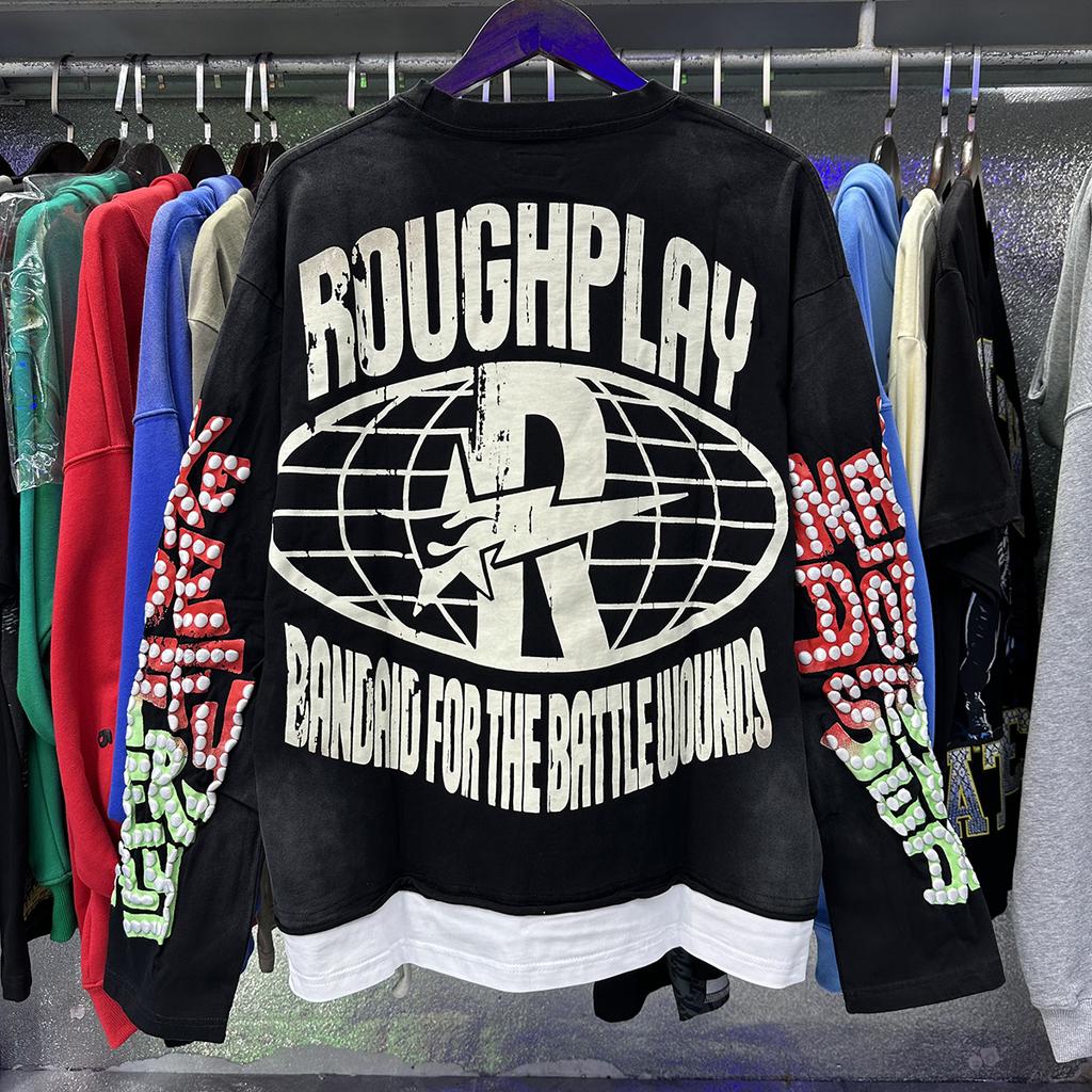 Retro Grunge Kostra a Růže Grafické Dlouhý Rukáv Tričko, Kamínky Streetwear pro Muže/Ženy