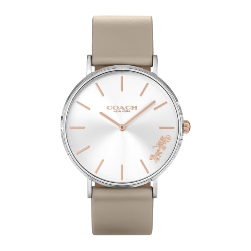 

Coach PERRY Women s 36mm Silver Dial Stainless Steel Quartz Watch (14503119) in Beige