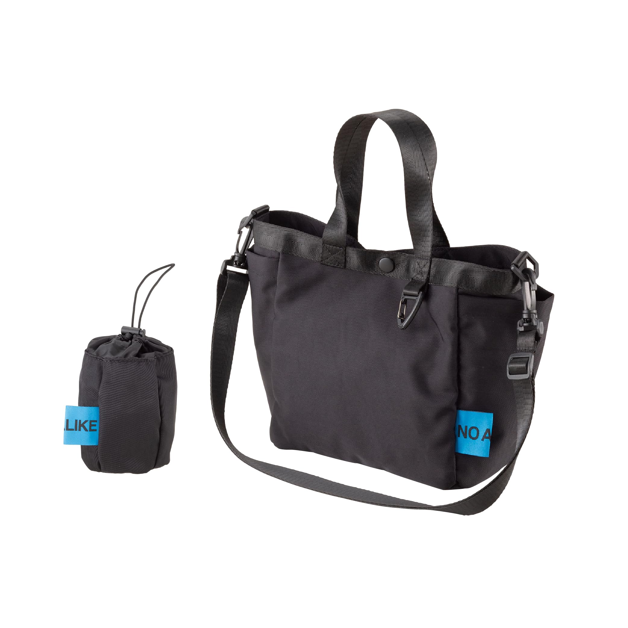 

CB Japan Walking Bag with Detachable Mini Shoulder Load Capacity Walking Bag with Poop Bag NOALIKE Bag, Strap, 5kg, чорний