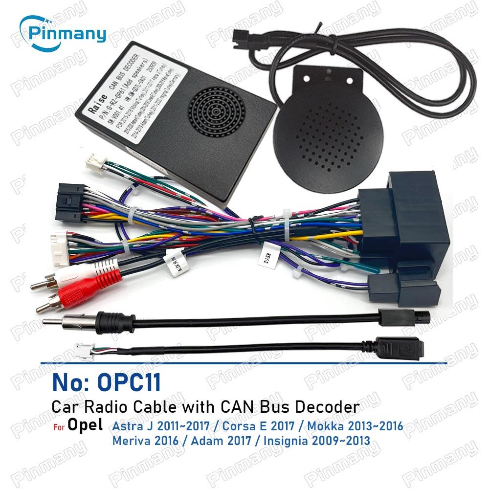 Car Radio Cable Connector OPC11 Wire Harness Adapter with CAN Bus Decoder for Opel Astra J Corsa E Mokka Meriva Adam Insignia