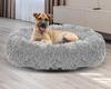 Dog Cat Bed SHAGGY Light Gray Long Hair VARIOUS SIZES
