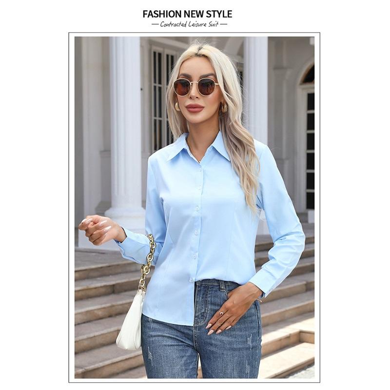 Women's Long Sleeved Shirt Office Work Shirt Casual Top