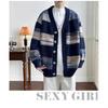 Autumn Men's Striped Gradient Cardigan Sweater