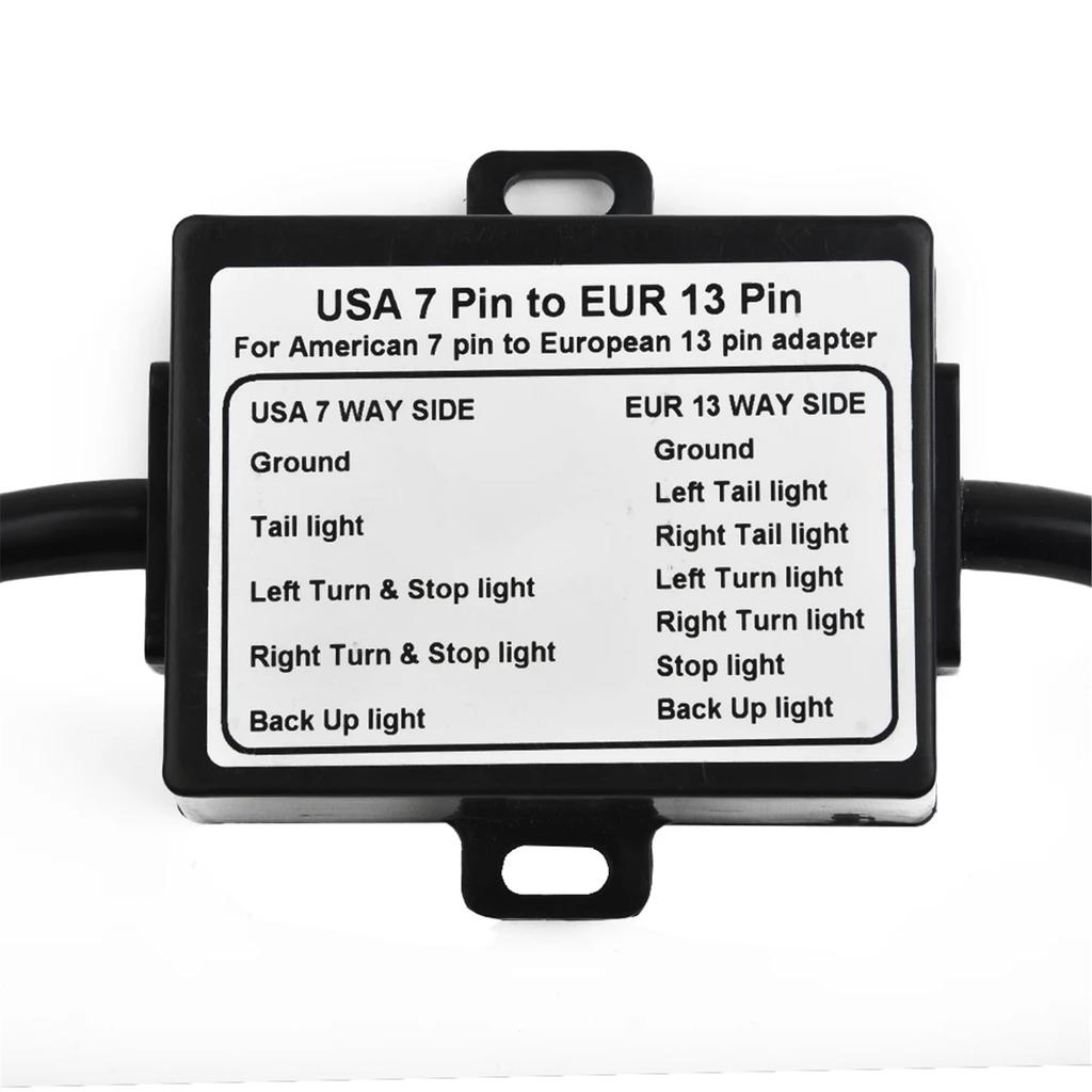 7 Pin To 13 Pin Adapter Converter Weather Resistant for Safe Trailer & Vehicle Connection Ensuring Stable Light Signals